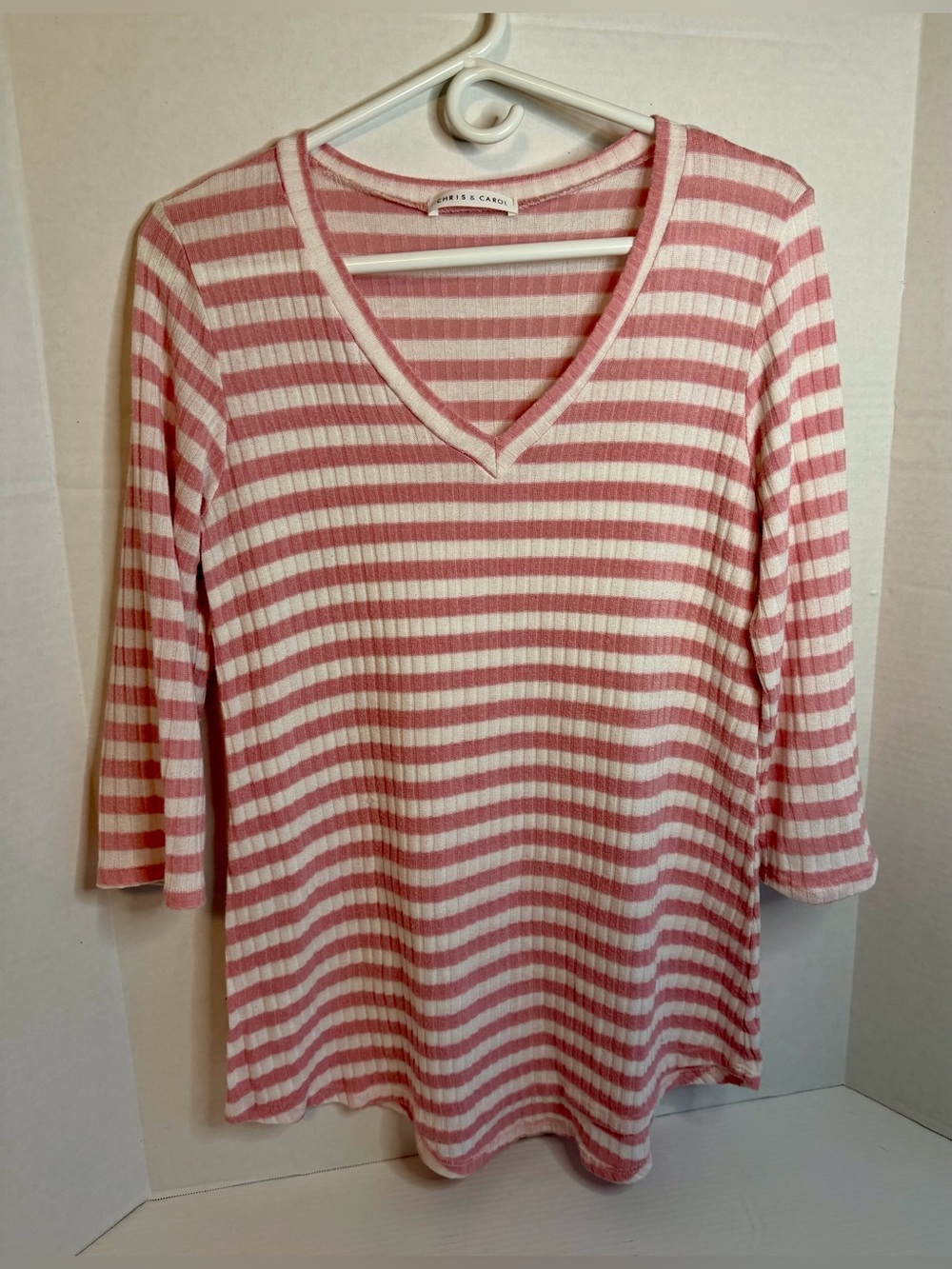 Chris & Carol Women’s 3/4 Length Sleeve Shirt Sz L